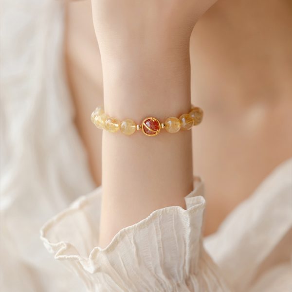 Citrine and Rutilated Quartz Bracelet - Image 2