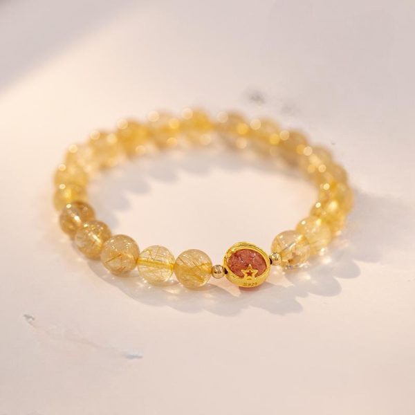 Citrine and Rutilated Quartz Bracelet - Image 5