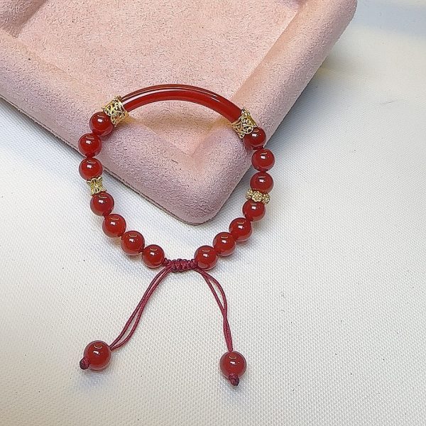 Red Agate Chalcedony Energy Bracelet