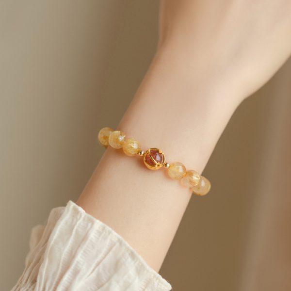 Citrine and Rutilated Quartz Bracelet - Image 3