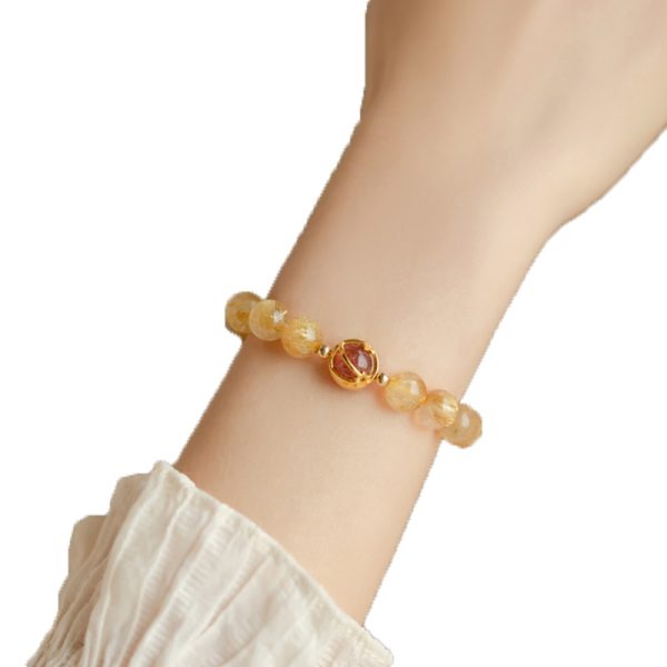 Citrine and Rutilated Quartz Bracelet - Image 4